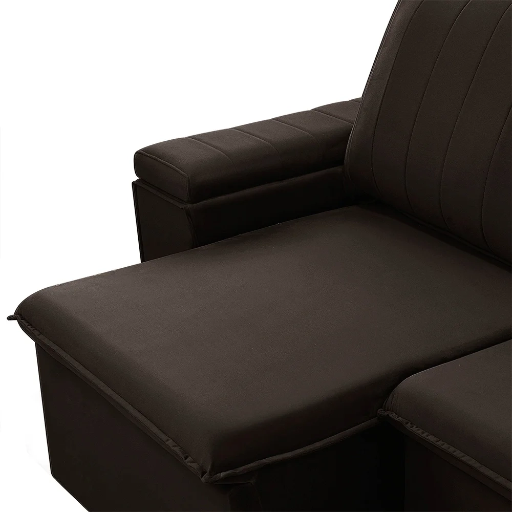 Sofá Retrátil Reclinável 3 Lugares 205cm Baluart F05 Veludo Marrom - Mpozenato