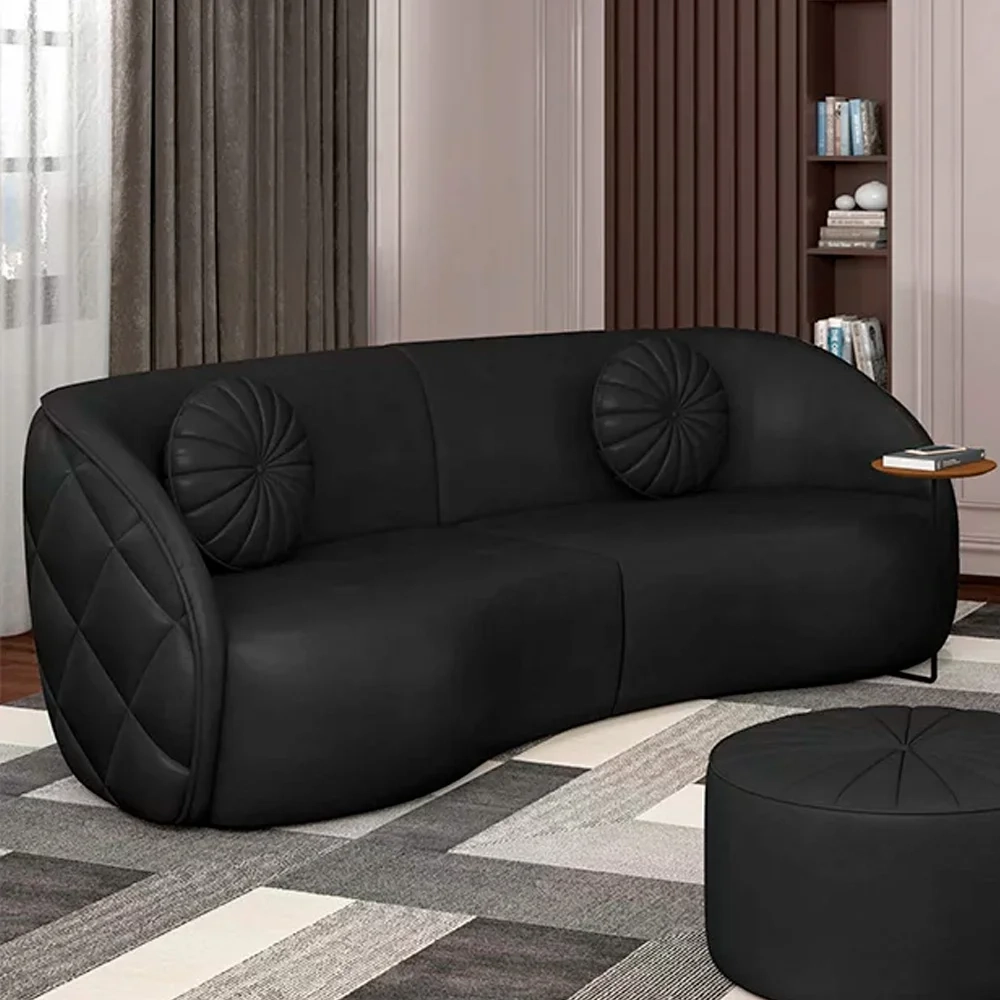 Sofá Decorativo com Almofadas 3 Lugares 288cm Tressê Zion Z32 Sintético Preto - Mpozenato