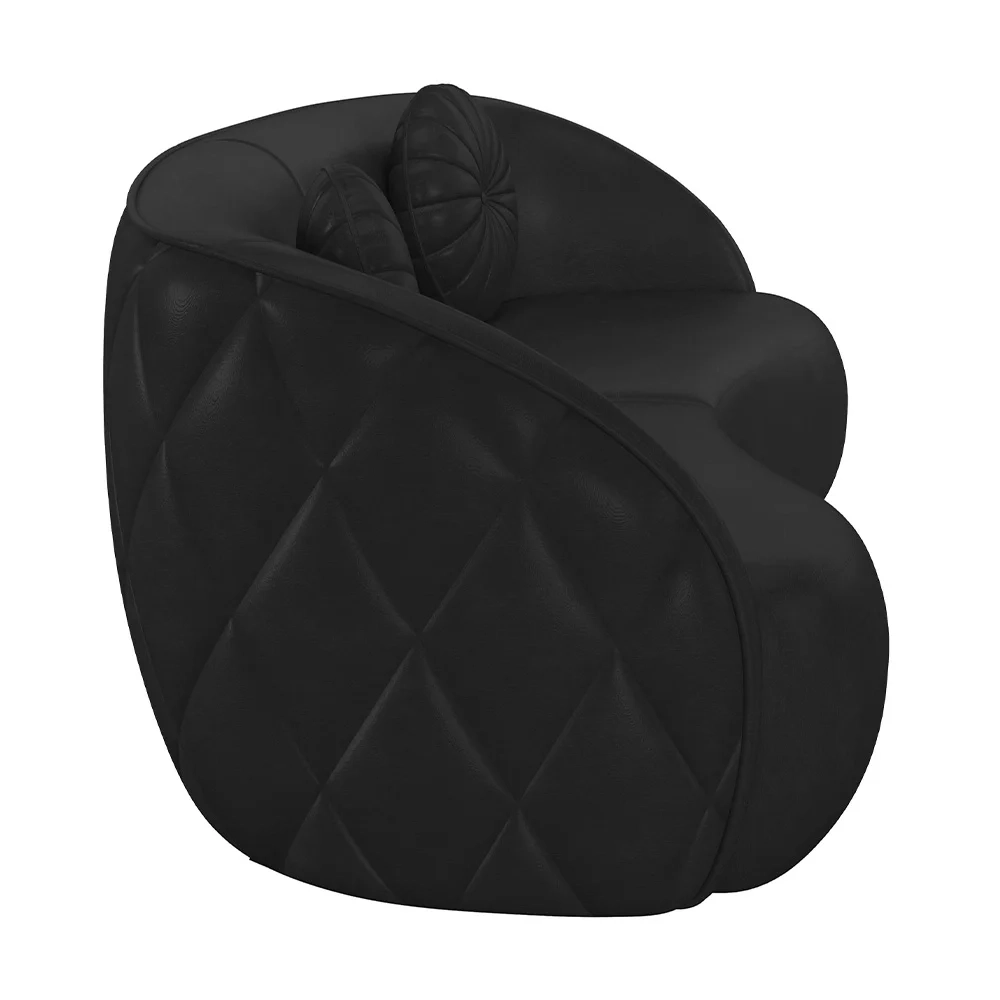 Sofá Decorativo com Almofadas 3 Lugares 288cm Tressê Zion Z32 Sintético Preto - Mpozenato