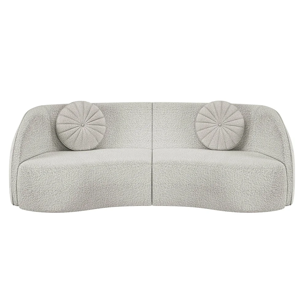 Sofá Decorativo com Almofadas 4 Lugares 318cm Tressê Zion Z32 Boucle Branco - Mpozenato