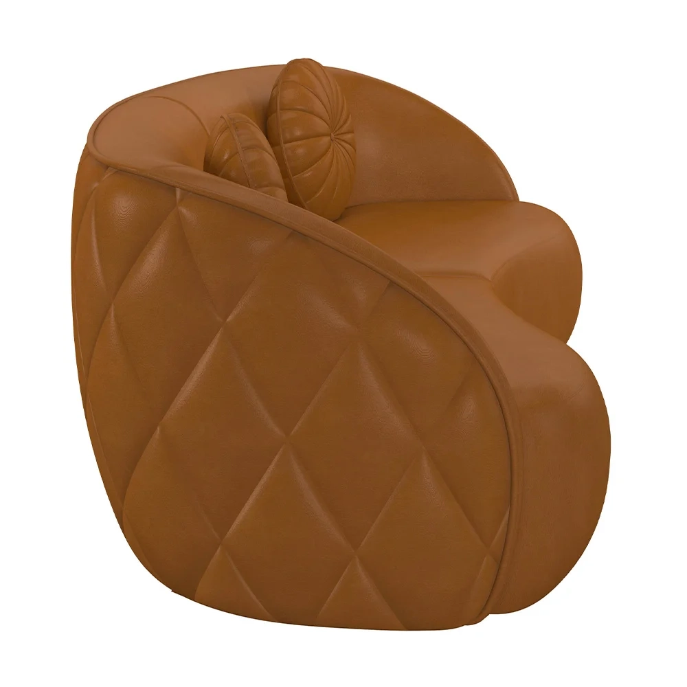 Sofá Decorativo com Almofadas 3 Lugares 288cm Tressê Zion Z32 Sintético Caramelo - Mpozenato