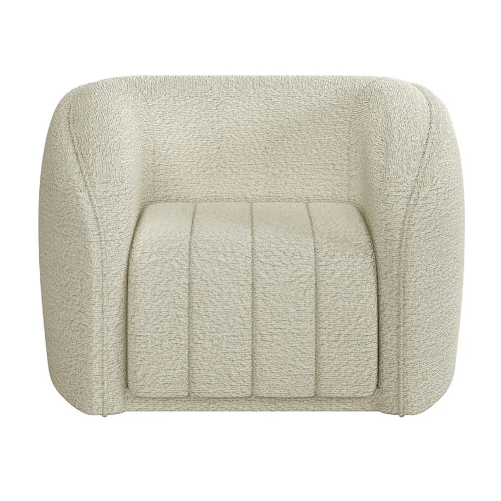 Sofá Decorativo 3 Lugares 252cm e Poltrona Meris Z32 Boucle Cru - Mpozenato