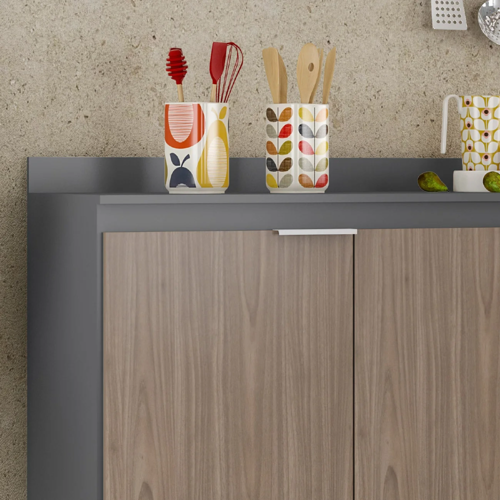 Tampo Para Balcão de Cozinha 118cm MDP Z34 Grafite          - Mpozenato