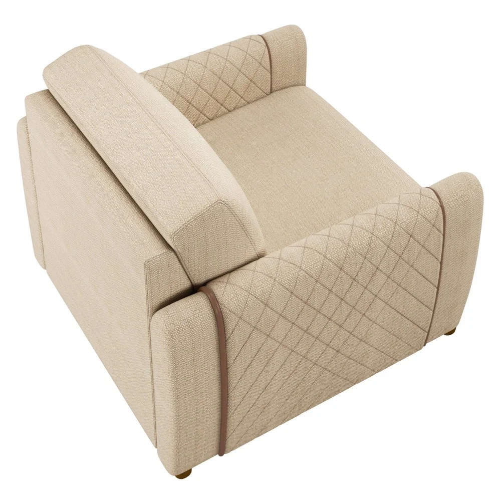 Conjunto Sofá 3 Lugares 223cm e Poltrona 98cm Amaranto Z32 Linho Champanhe - Mpozenato