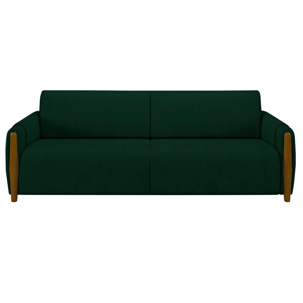Conjunto Sofá 3 Lugares 223cm e Poltrona 98cm Amaranto Z32 Veludo Verde - Mpozenato