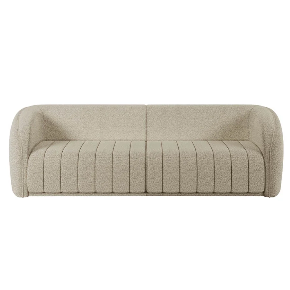 Sofá Decorativo 3 Lugares 292cm e Poltrona Meris Z32 Boucle Bege - Mpozenato