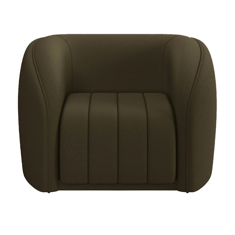 Sofá Decorativo 4 Lugares 332cm e Poltrona Meris Z32 Veludo Marrom - Mpozenato