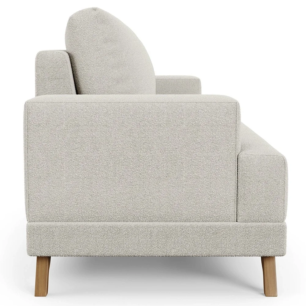 Sofá 2 Lugares 160cm Living Pés Curvos Santi D05 Boucle Creme - Mpozenato