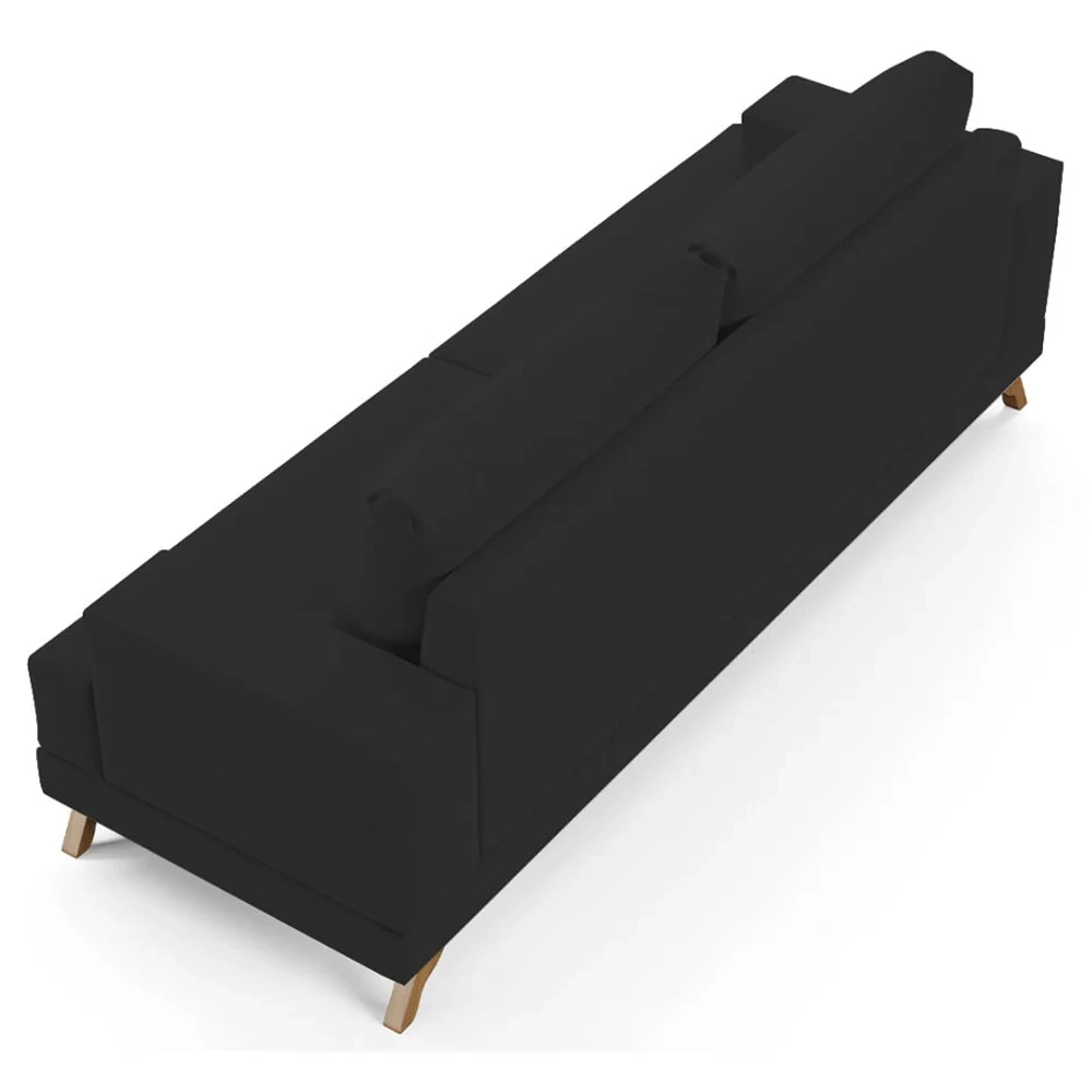 Sofá 2 Lugares 160cm Living Pés Curvos Santi D05 Suede Preto - Mpozenato