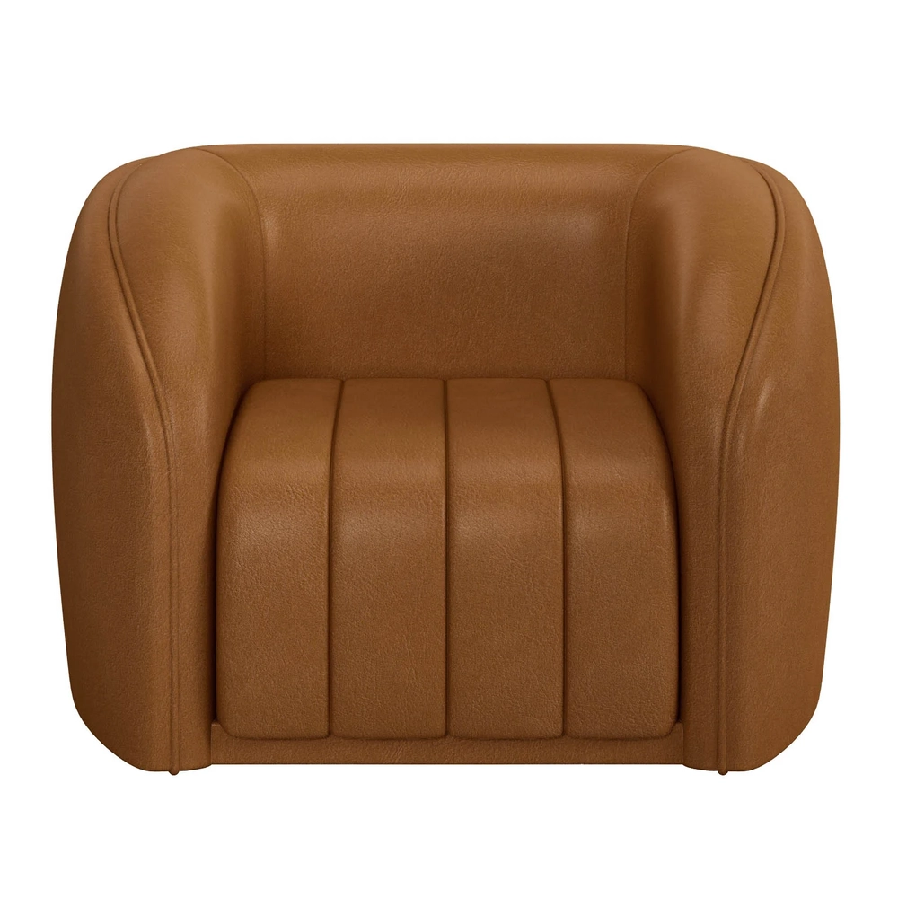 Sofá Decorativo 4 Lugares 332cm e Poltrona Meris Z32 Sintético Caramelo - Mpozenato