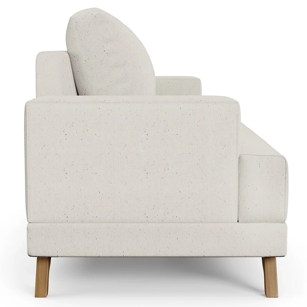 Sofá 3 Lugares 180cm Living Pés Curvos Santi D05 Linho Cru - Mpozenato