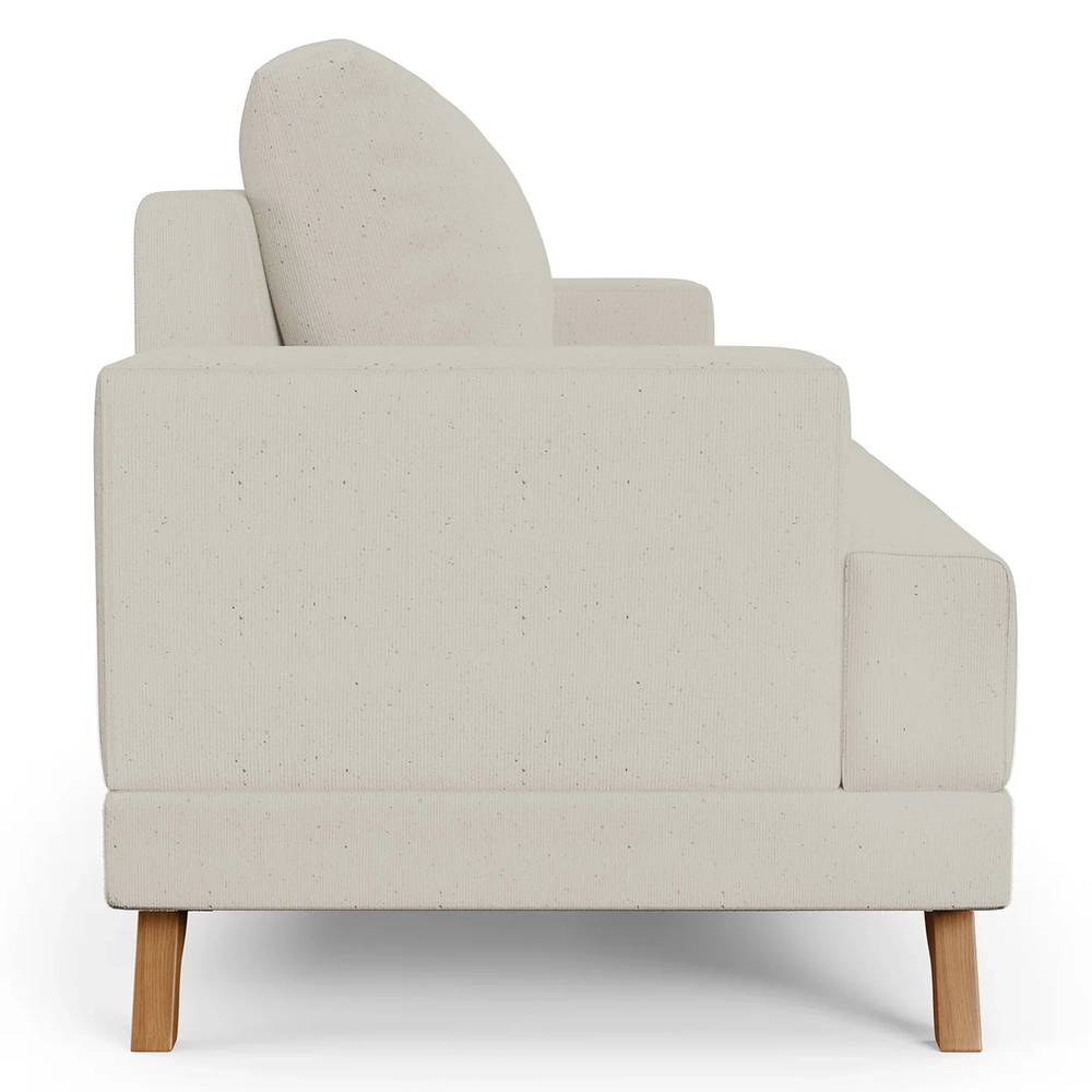 Sofá 3 Lugares 180cm Living Pés Curvos Santi D05 Linho Bege - Mpozenato