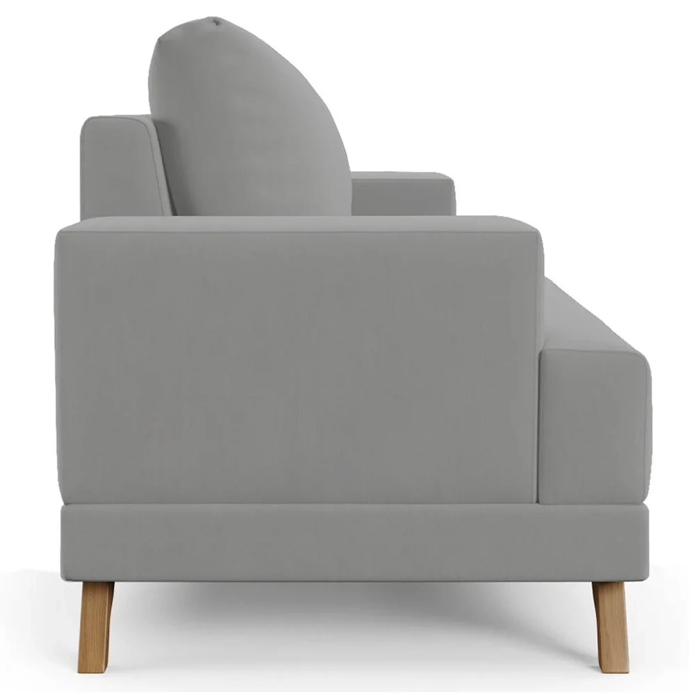 Sofá 3 Lugares 200cm Living Pés Curvos Santi D05 Suede Cinza - Mpozenato