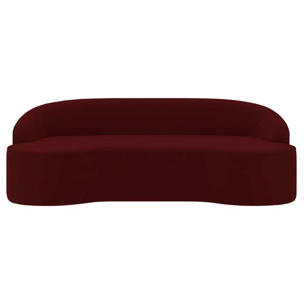 Sofá 3 Lugares para Sala de Estar Living 180cm Theo D06 Veludo Bordô - Mpozenato 