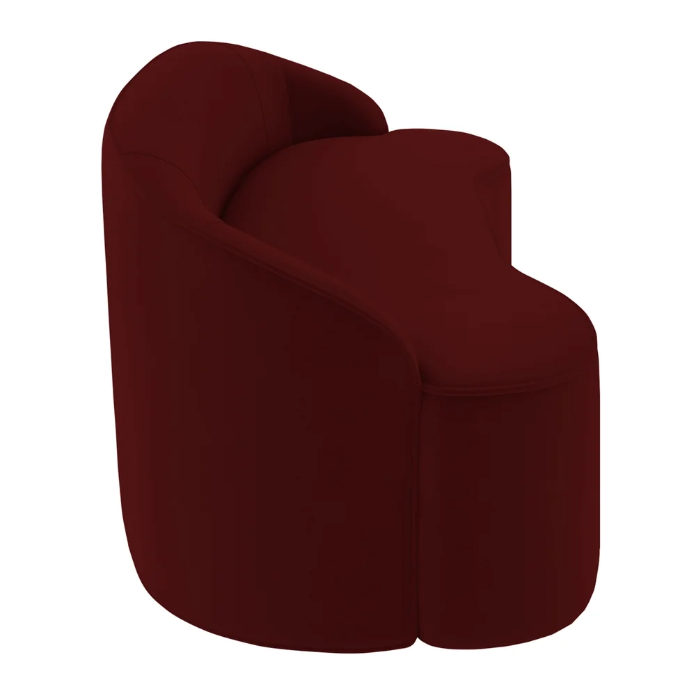 Sofá 3 Lugares para Sala de Estar Living 180cm Theo D06 Veludo Bordô - Mpozenato 