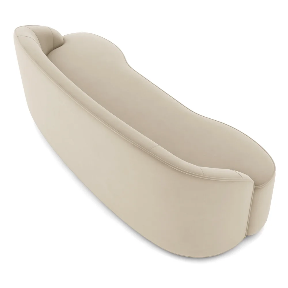 Sofá 3 Lugares para Sala de Estar Living 180cm Theo D06 Veludo Creme - Mpozenato 