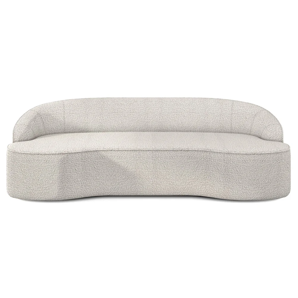 Sofá 3 Lugares para Sala de Estar Living 210cm Theo D06 Boucle Creme - Mpozenato