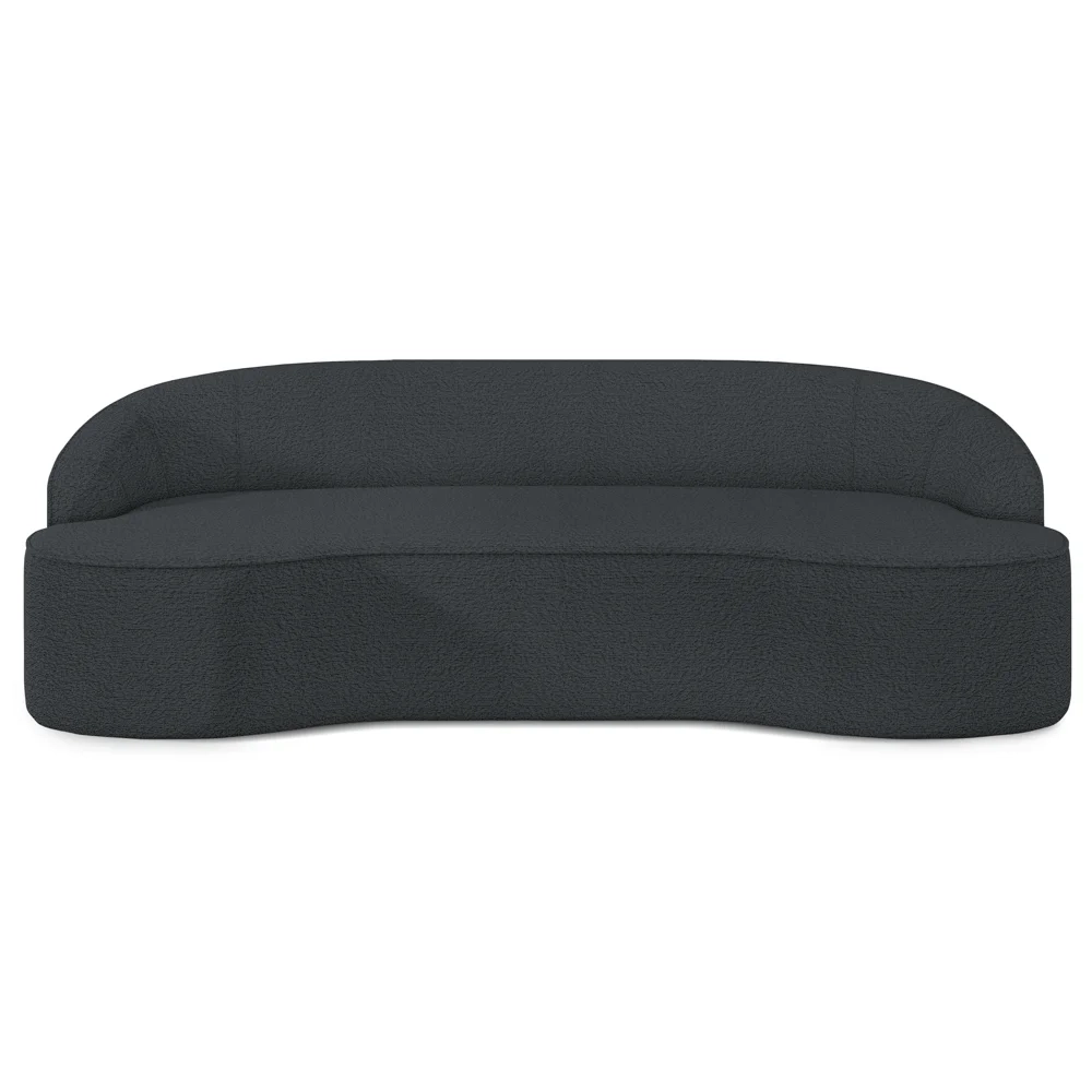 Sofá 3 Lugares para Sala de Estar Living 210cm Theo D06 Boucle Cinza Escuro - Mpozenato