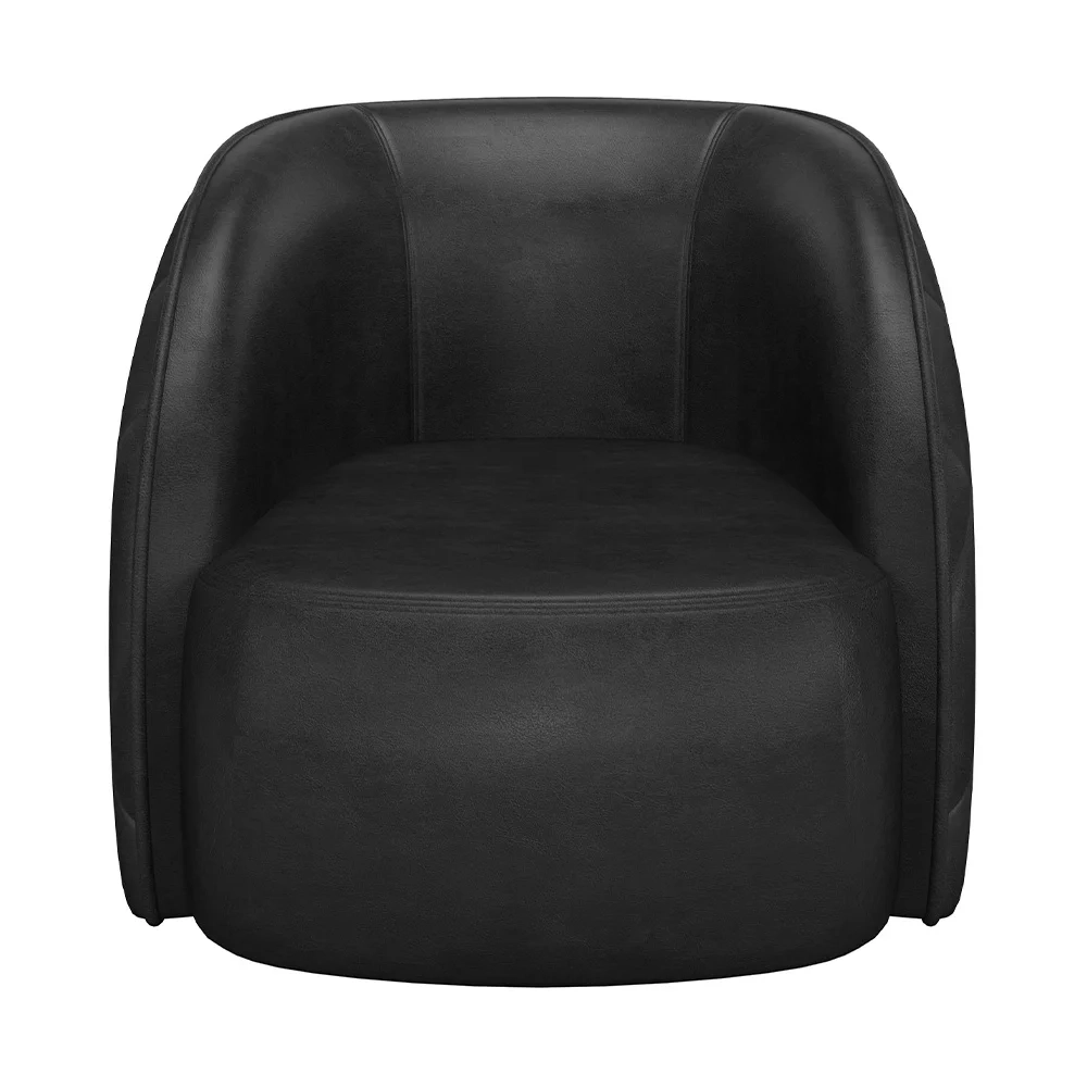 Sofá Decorativo 3 Lugares 240cm com Almofadas e Poltrona Zion Z32 Sintético Preto - Mpozenato