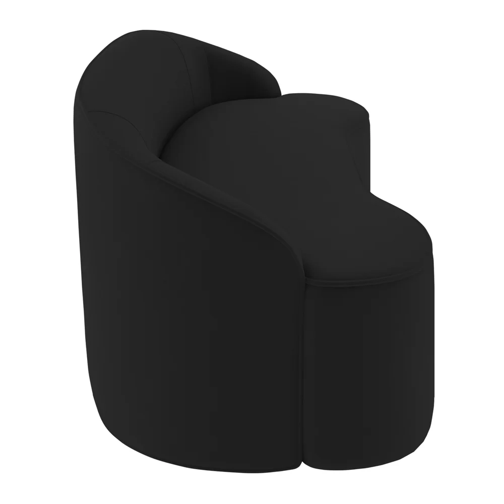 Sofá 3 Lugares para Sala de Estar Living 210cm Theo D06 Veludo Preto - Mpozenato