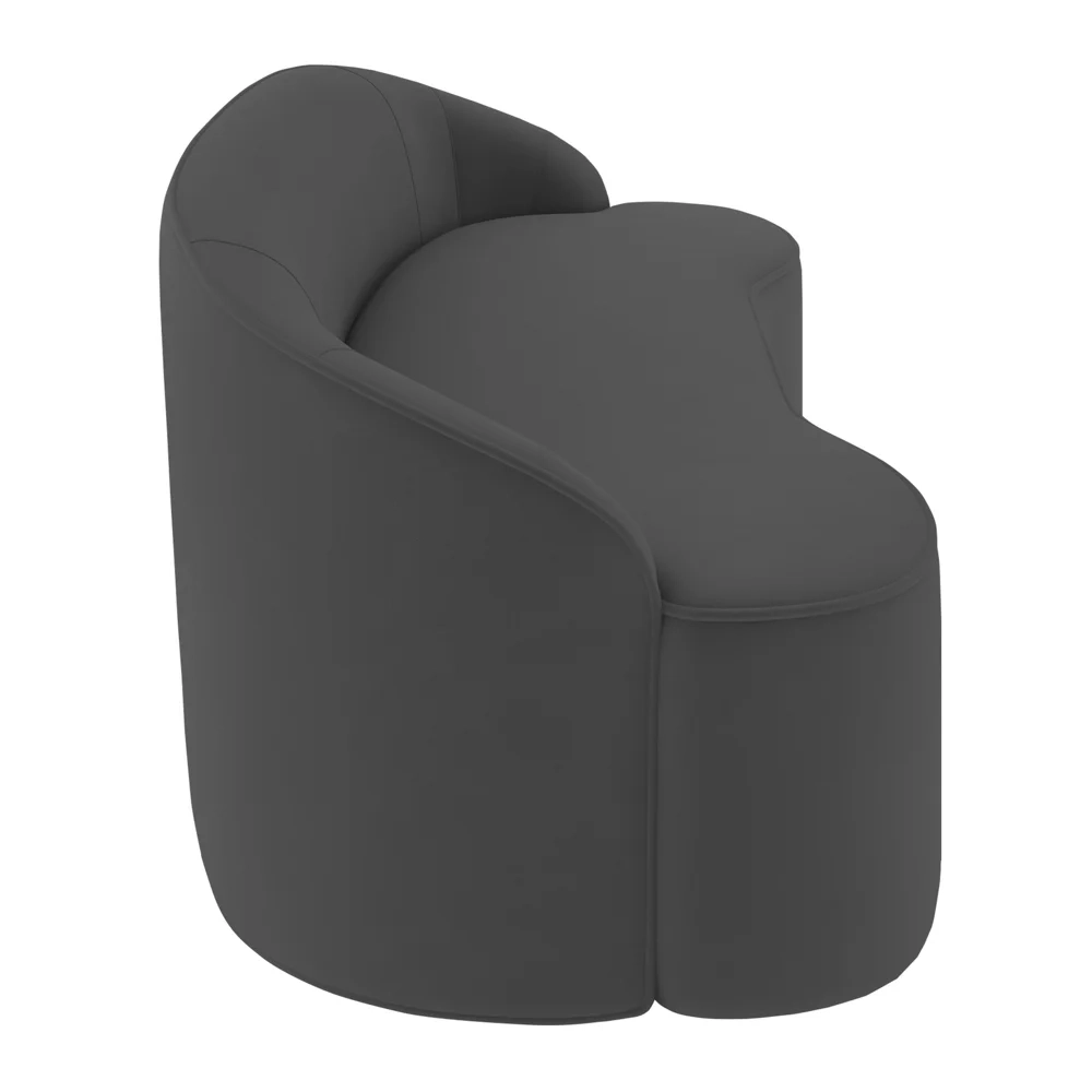 Sofá 3 Lugares para Sala de Estar Living 210cm Theo D06 Veludo Cinza - Mpozenato