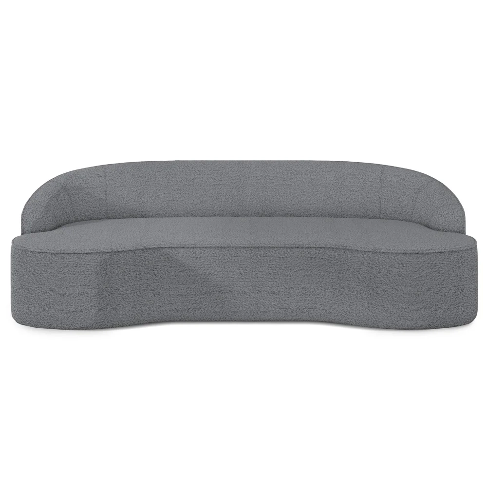 Sofá 5 Lugares para Sala de Estar Living 280cm Theo D06 Boucle Cinza - Mpozenato