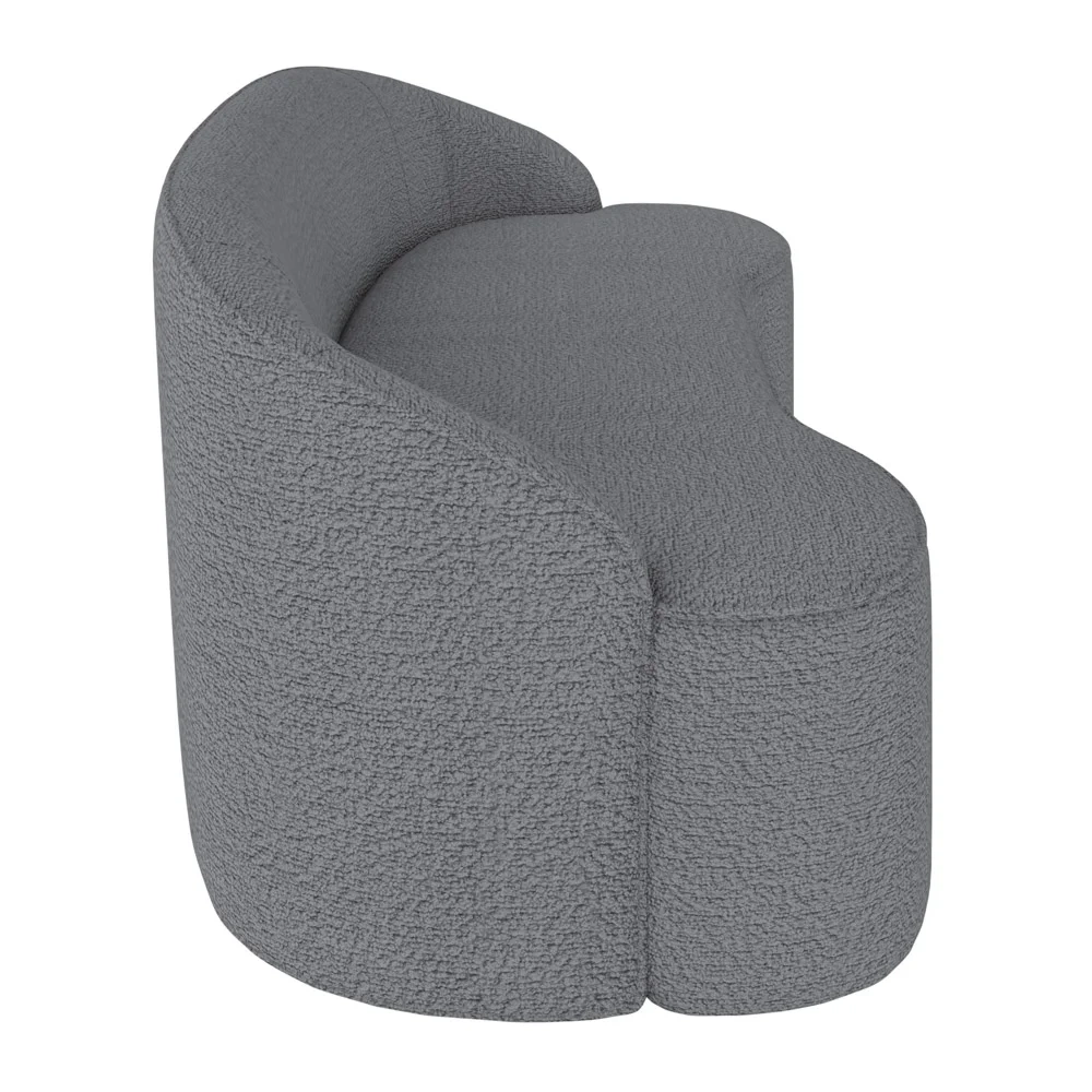 Sofá 5 Lugares para Sala de Estar Living 280cm Theo D06 Boucle Cinza - Mpozenato
