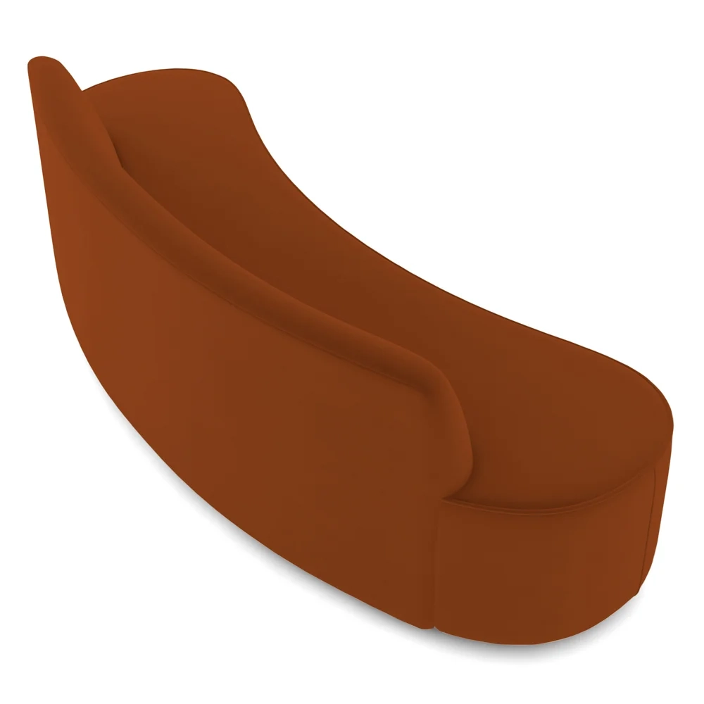 Sofá 3 Lugares para Sala de Estar Living 210cm Koane D06 Veludo Laranja - Mpozenato