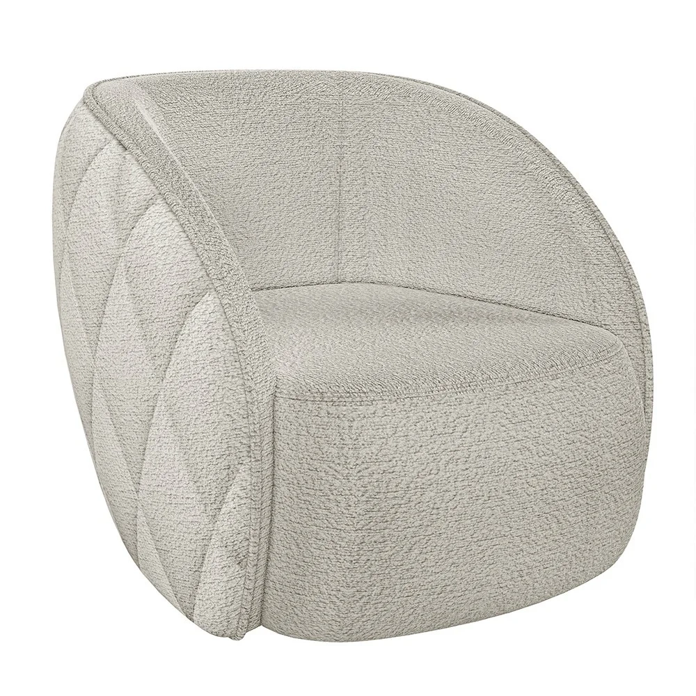 Sofá Decorativo 3 Lugares 288cm com Almofadas e Poltrona Zion Z32 Boucle Branco - Mpozenato