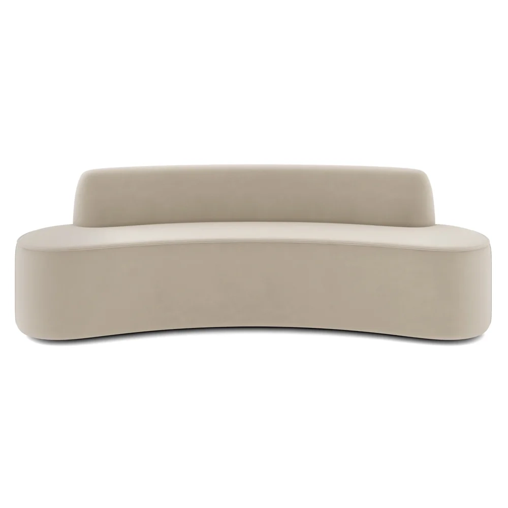 Sofá 3 Lugares para Sala de Estar Living 210cm Koane D06 Veludo Creme - Mpozenato