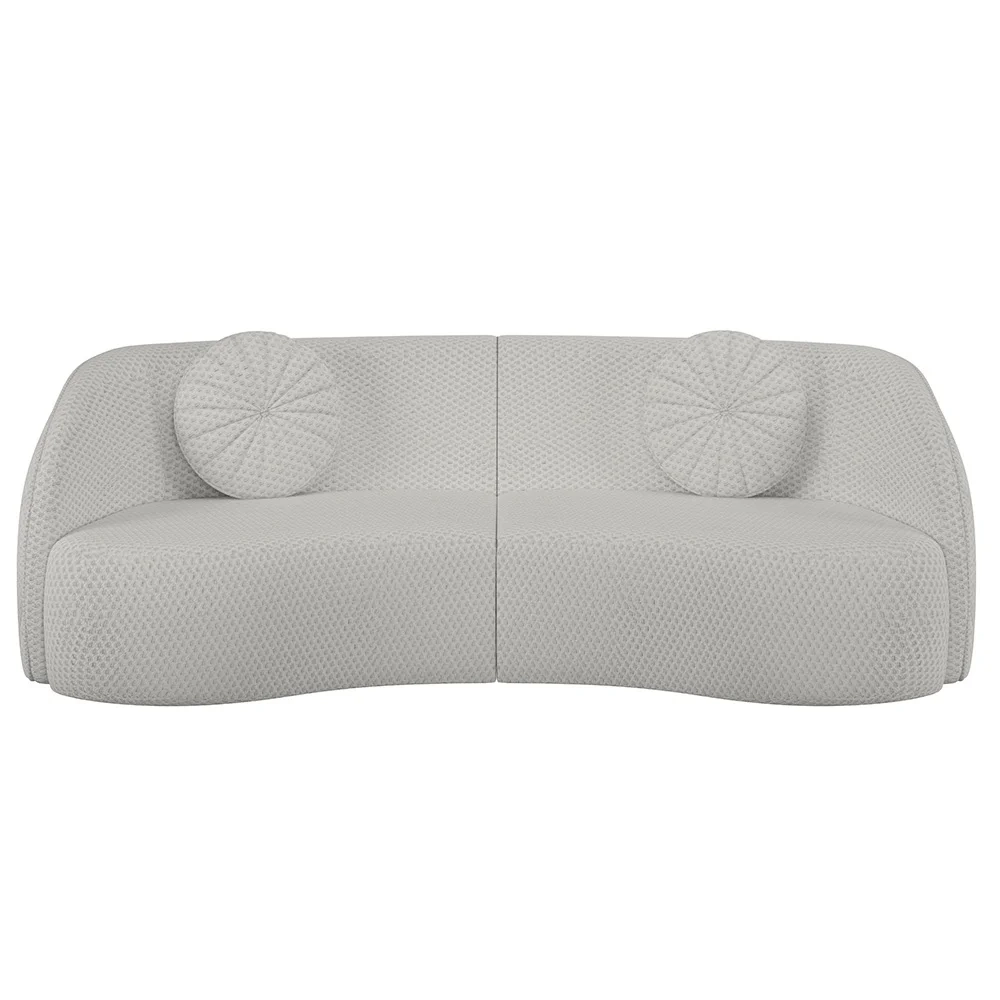 Sofá Decorativo 3 Lugares 288cm com Almofadas e Poltrona Zion Z32 Linho Cru - Mpozenato