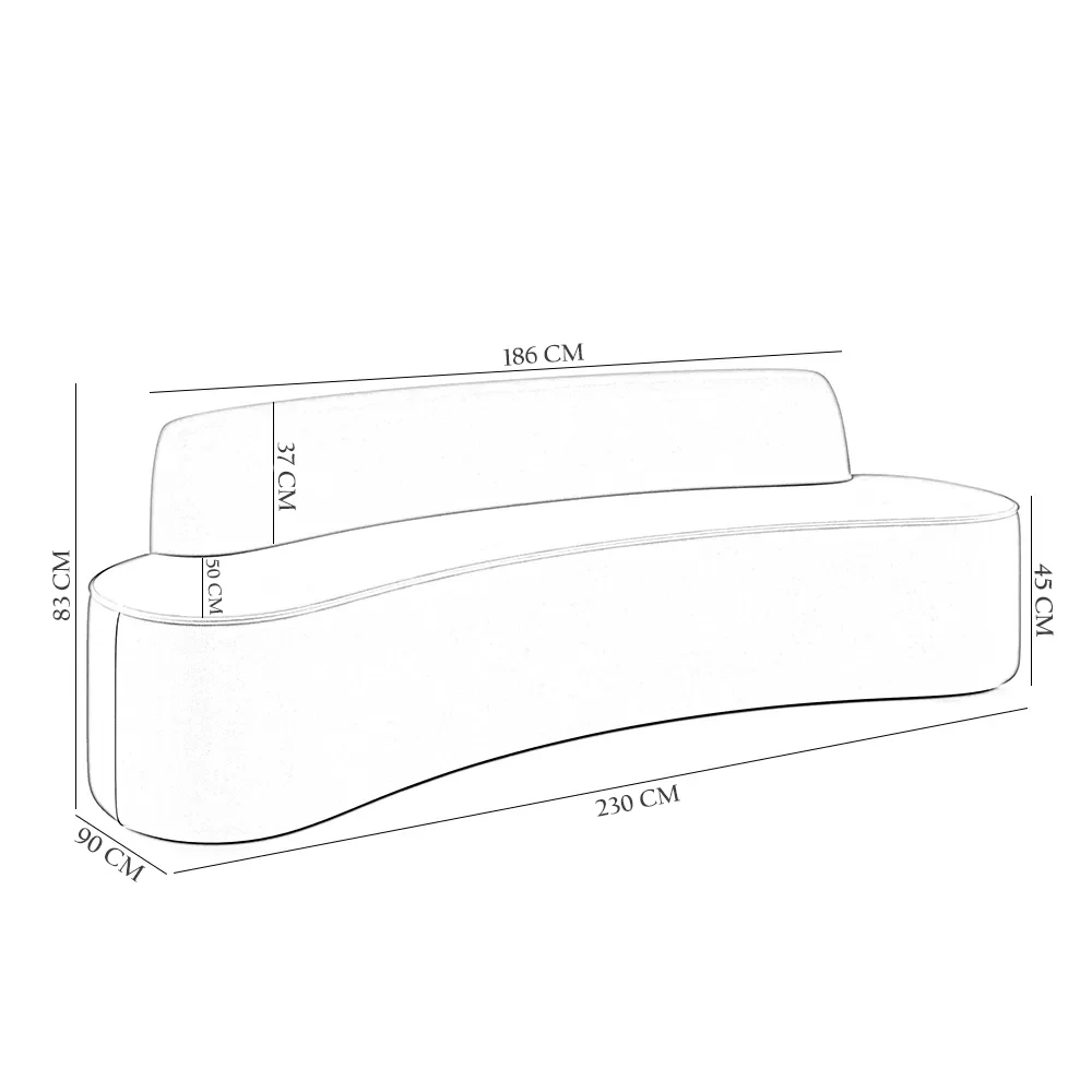 Sofá 4 Lugares para Sala de Estar Living 230cm Koane D06 Veludo Royal - Mpozenato