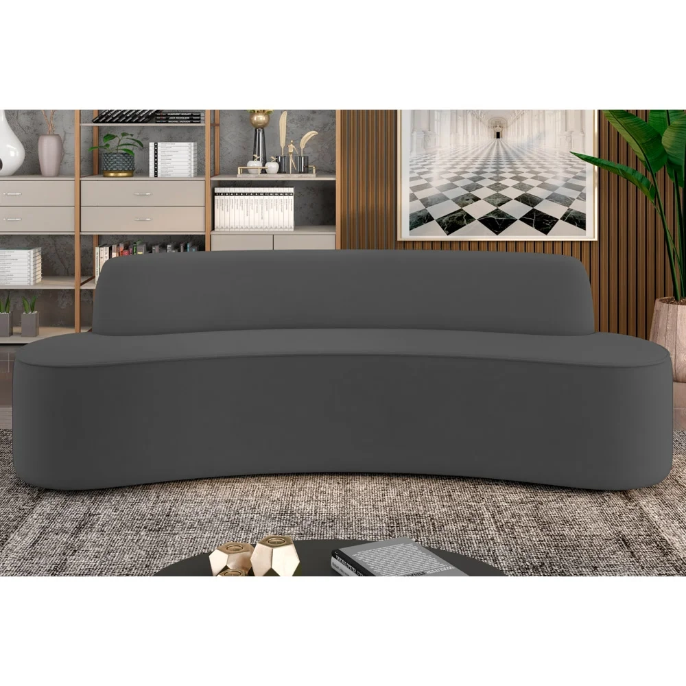 Sofá 4 Lugares para Sala de Estar Living 230cm Koane D06 Veludo Cinza - Mpozenato