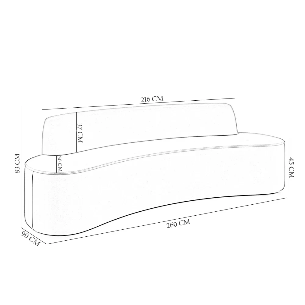 Sofá 4 Lugares para Sala de Estar Living 260cm Koane D06 Veludo Rosa - Mpozenato