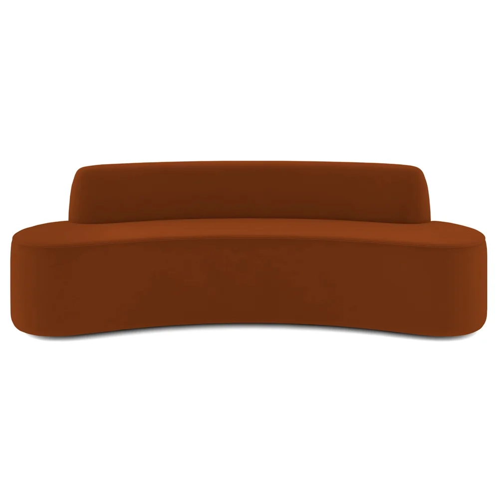 Sofá 5 Lugares para Sala de Estar Living 280cm Koane D06 Veludo Laranja - Mpozenato