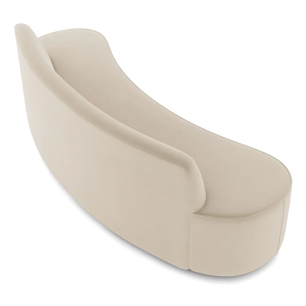 Sofá 5 Lugares para Sala de Estar Living 280cm Koane D06 Veludo Creme - Mpozenato