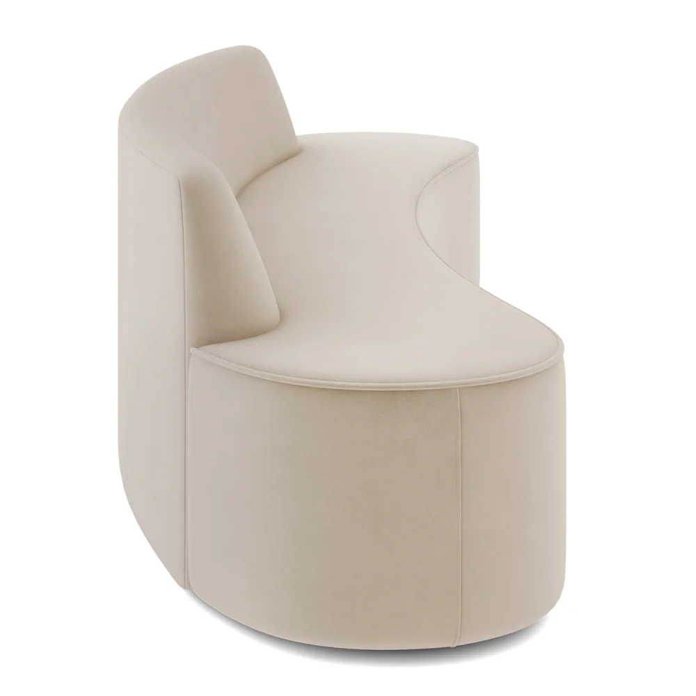 Sofá 5 Lugares para Sala de Estar Living 280cm Koane D06 Veludo Creme - Mpozenato