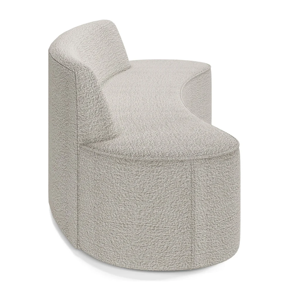 Sofá 5 Lugares para Sala de Estar Living 300cm Koane D06 Boucle Creme - Mpozenato