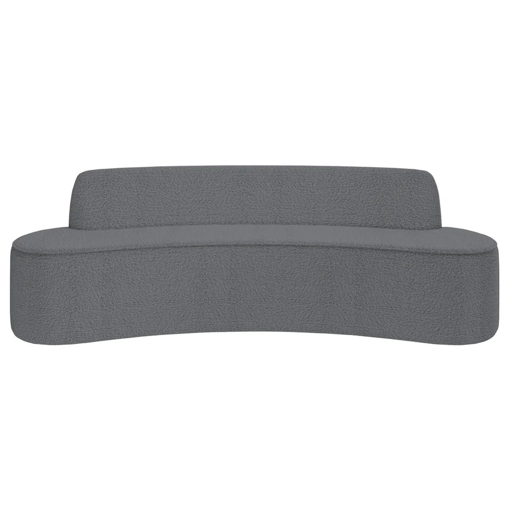 Sofá 5 Lugares para Sala de Estar Living 300cm Koane D06 Boucle Cinza - Mpozenato
