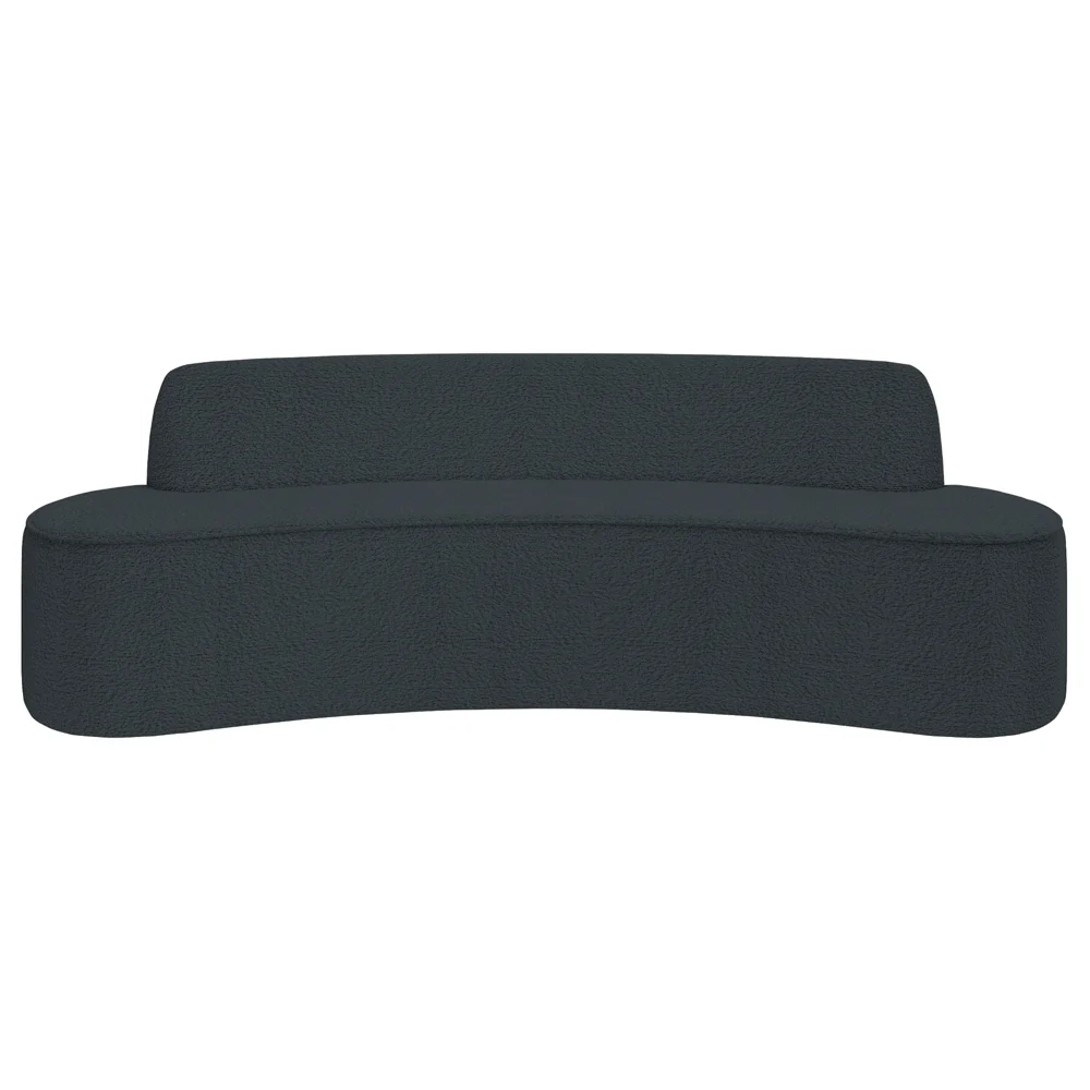 Sofá 5 Lugares para Sala de Estar Living 300cm Koane D06 Boucle Cinza Escuro - Mpozenato