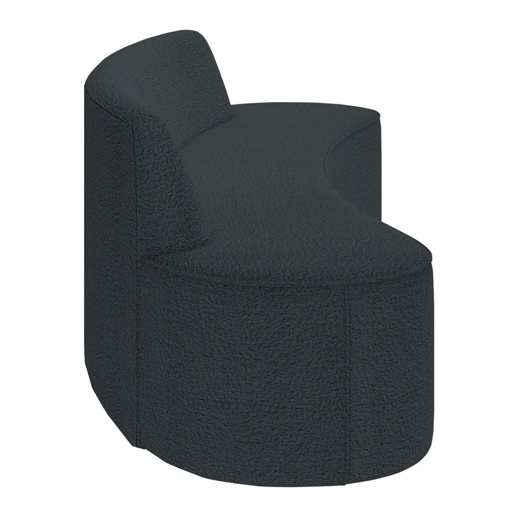 Sofá 5 Lugares para Sala de Estar Living 300cm Koane D06 Boucle Cinza Escuro - Mpozenato