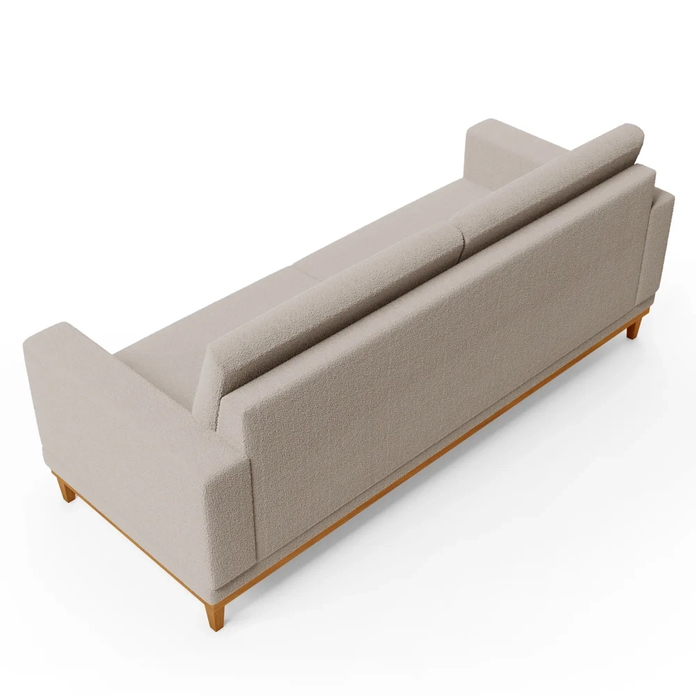 Sofá Living 145cm 2 Lugares Kayrós D05 Boucle Bege - Mpozenato
