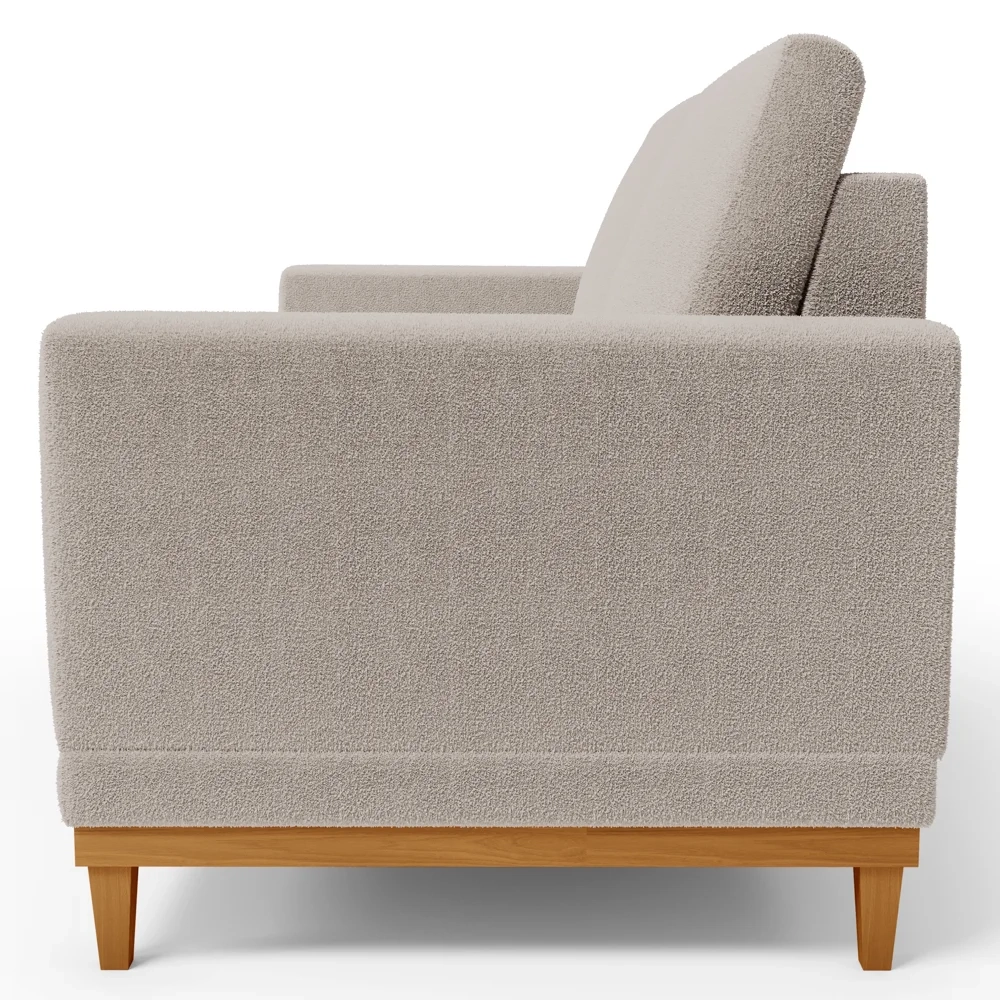 Sofá Living 180cm 3 Lugares Kayrós D05 Boucle Bege - Mpozenato