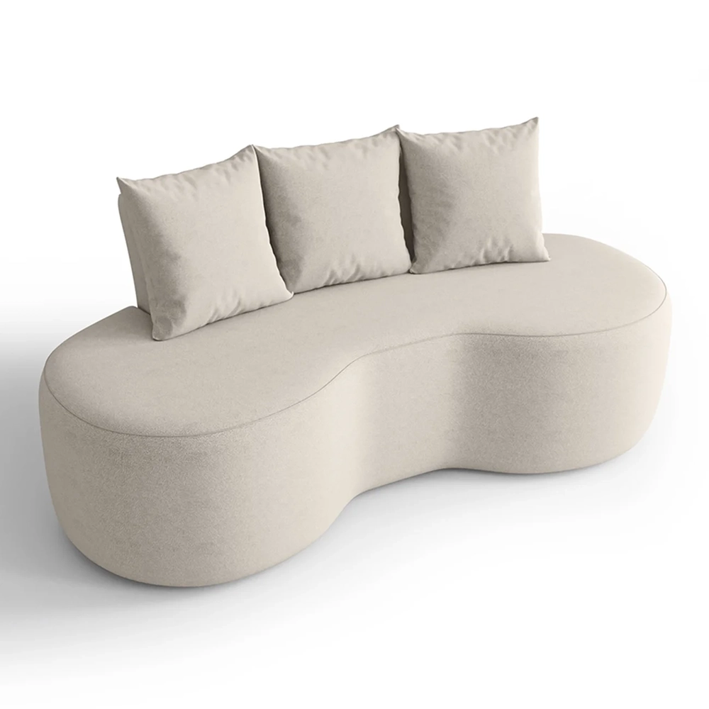 Sofá 2 Lugares 160cm Orgânico Viana B10 Bouclê Creme - Mpozenato