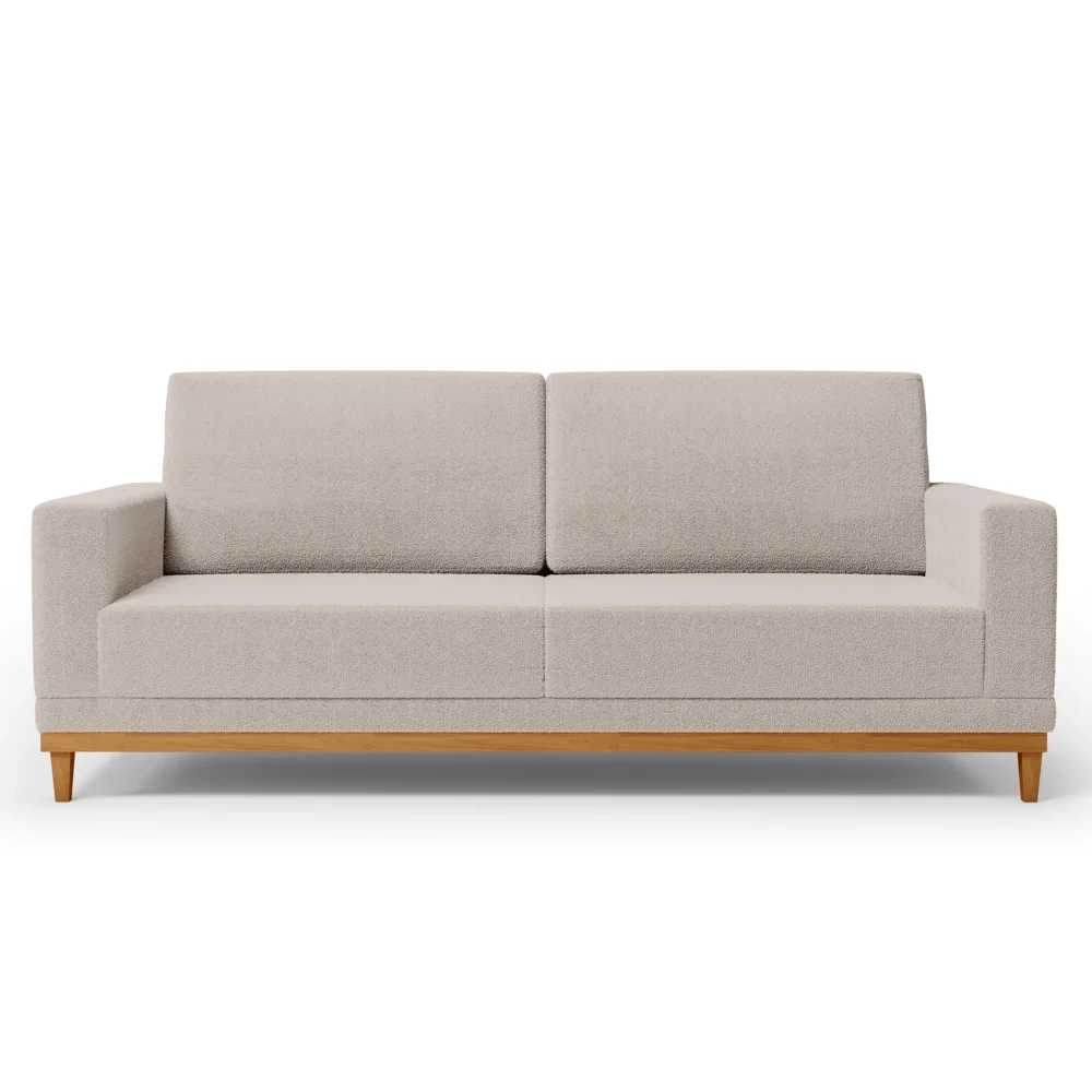 Sofá Living 160cm 2 Lugares Kayrós D05 Boucle Bege - Mpozenato