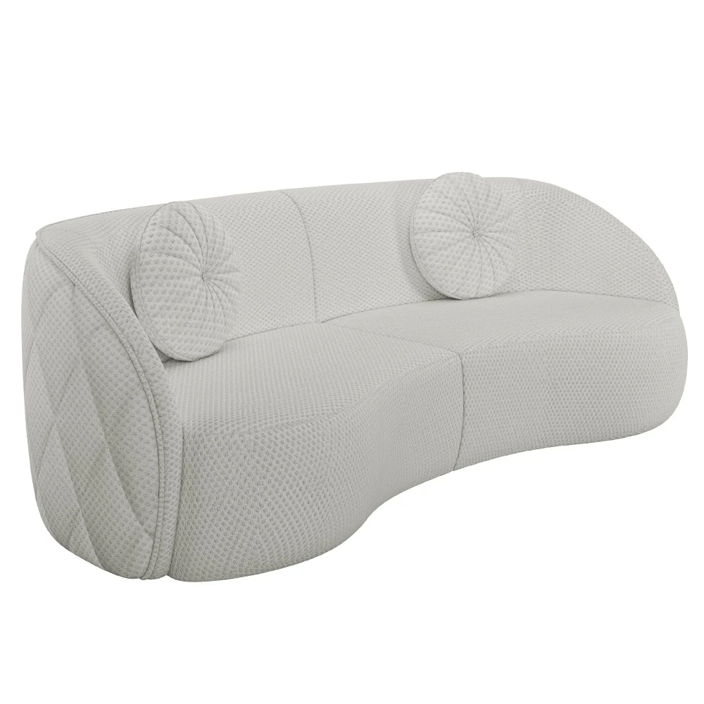 Sofá Decorativo 4 Lugares 318cm com Almofadas e Poltrona Zion Z32 Linho Cru - Mpozenato