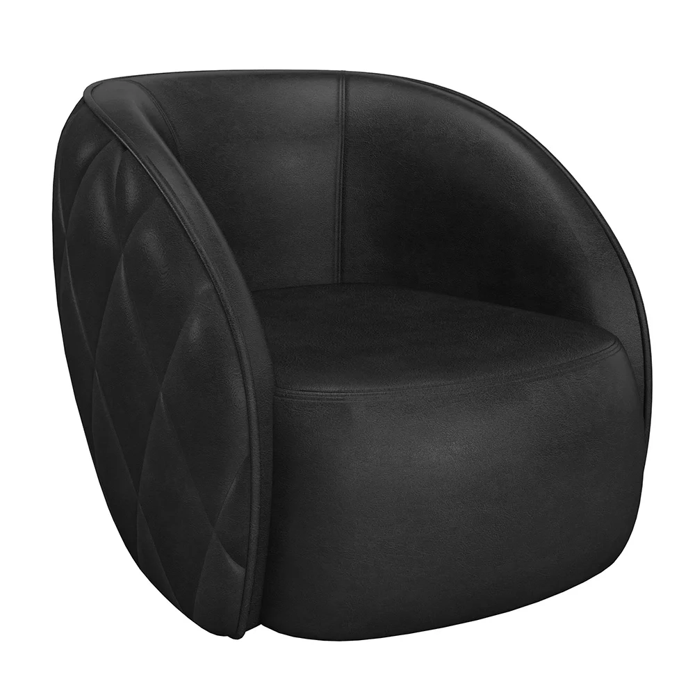 Sofá Decorativo 4 Lugares 318cm com Almofadas e Poltrona Zion Z32 Sintético Preto - Mpozenato