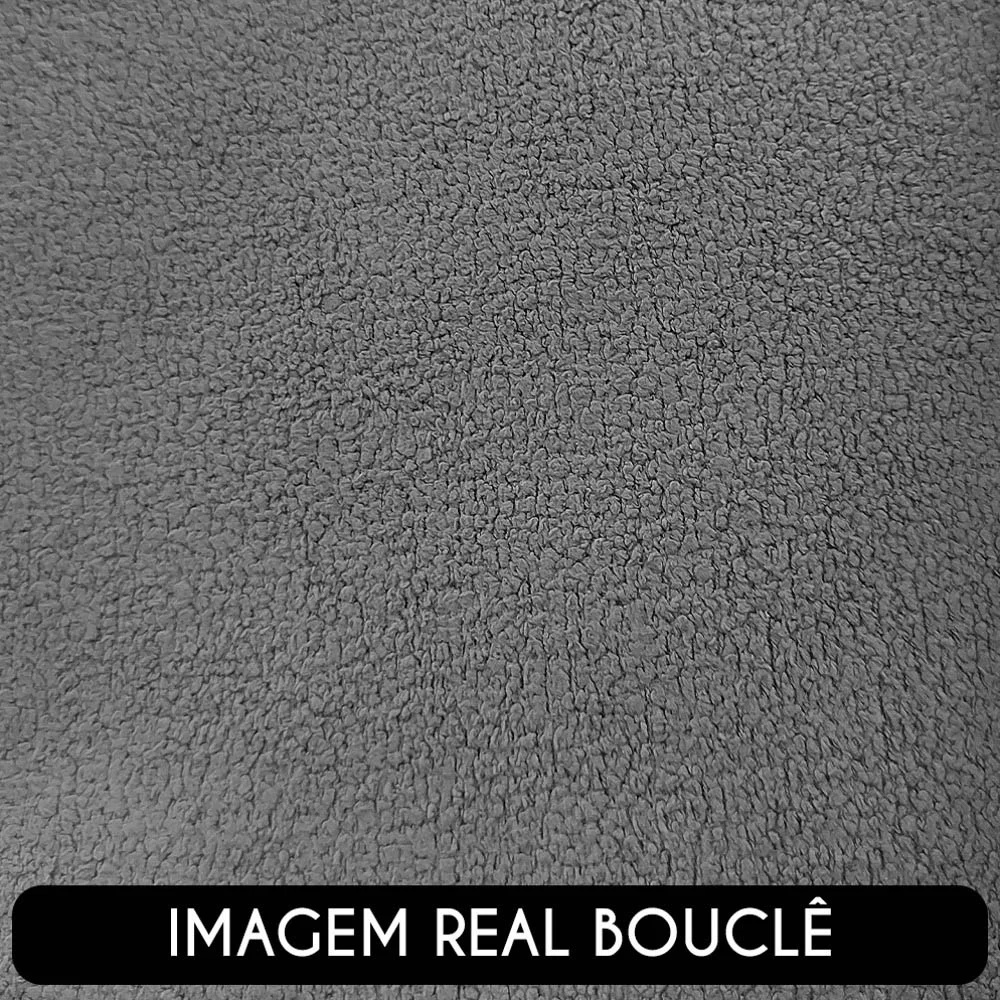 Sofá 2 Lugares Living Orgânico Sala de Estar 160cm Garbin Z08 Boucle Cinza - Mpozenato