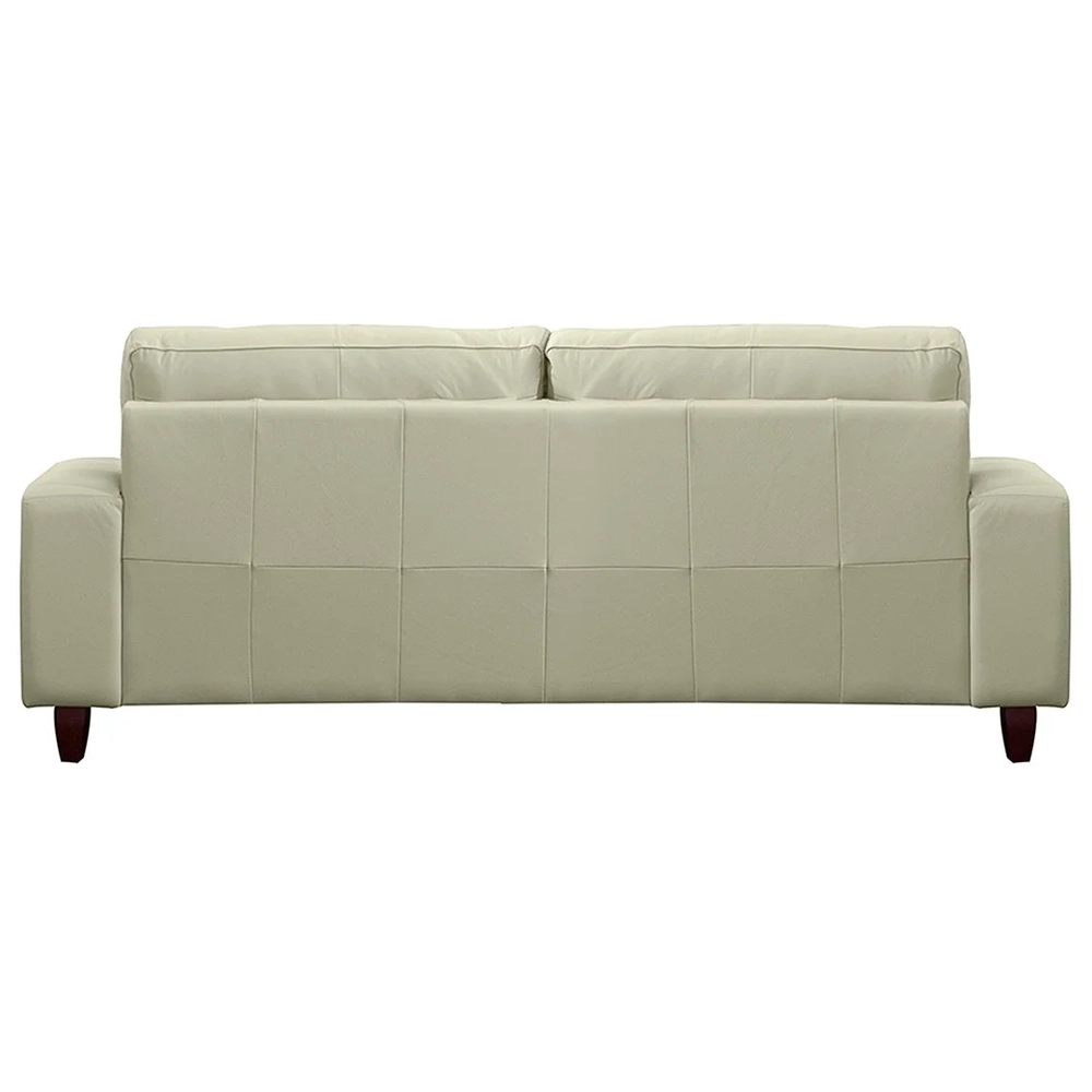 Sofá 3 Lugares Living Pés Madeira 240cm Phill S07 Couro Off - Mpozenato