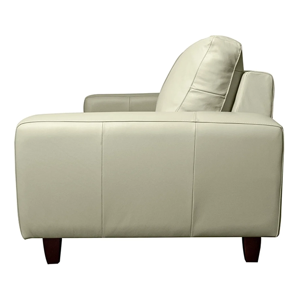 Sofá 3 Lugares Living Pés Madeira 240cm Phill S07 Couro Off - Mpozenato